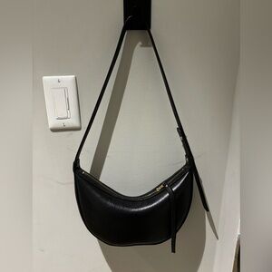 SOLD handmade crescent moon bag - genuine leather